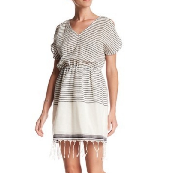 NWT Collective Concepts Stripe Cold Shoulder Dress - Picture 1 of 6